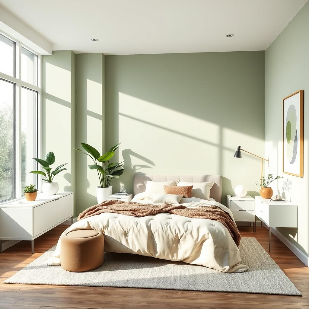 Contemporary Green Bedroom Design